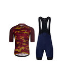 HOLOKOLO Cycling short sleeve jersey and shorts - CAMOTRAIL - blue/black/bordeaux