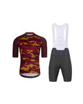 HOLOKOLO Cycling short sleeve jersey and shorts - CAMOTRAIL - anthracite/bordeaux