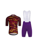 HOLOKOLO Cycling short sleeve jersey and shorts - CAMOTRAIL - purple/bordeaux