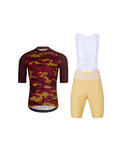 HOLOKOLO Cycling short sleeve jersey and shorts - CAMOTRAIL - beige/bordeaux