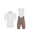 HOLOKOLO Cycling short sleeve jersey and shorts - AEROLITE - brown/white