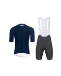 HOLOKOLO Cycling short sleeve jersey and shorts - AEROLITE - anthracite/blue