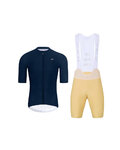 HOLOKOLO Cycling short sleeve jersey and shorts - AEROLITE - beige/blue