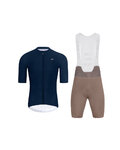 HOLOKOLO Cycling short sleeve jersey and shorts - AEROLITE - brown/blue