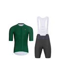 HOLOKOLO Cycling short sleeve jersey and shorts - AEROLITE - anthracite/green