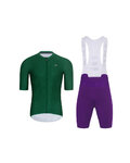 HOLOKOLO Cycling short sleeve jersey and shorts - AEROLITE - purple/green
