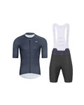 HOLOKOLO Cycling short sleeve jersey and shorts - ELEVATE - anthracite/purple