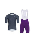 HOLOKOLO Cycling short sleeve jersey and shorts - ELEVATE - purple/anthracite