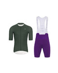 HOLOKOLO Cycling short sleeve jersey and shorts - ELEVATE - purple/green
