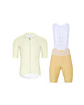 HOLOKOLO Cycling short sleeve jersey and shorts - ELEVATE - beige/ivory