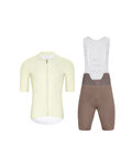 HOLOKOLO Cycling short sleeve jersey and shorts - ELEVATE - brown/ivory