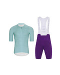 HOLOKOLO Cycling short sleeve jersey and shorts - ELEVATE - purple/light blue