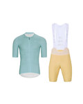 HOLOKOLO Cycling short sleeve jersey and shorts - ELEVATE - beige/light blue