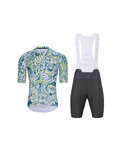 HOLOKOLO Cycling short sleeve jersey and shorts - COMIC - anthracite/light blue