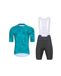 HOLOKOLO Cycling short sleeve jersey and shorts - RUSTLE - anthracite/turquoise