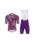 HOLOKOLO Cycling short sleeve jersey and shorts - RUSTLE - purple/bordeaux