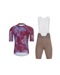 HOLOKOLO Cycling short sleeve jersey and shorts - RUSTLE - brown/bordeaux