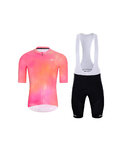 HOLOKOLO Cycling short sleeve jersey and shorts - COSMA - black/orange/pink