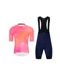 HOLOKOLO Cycling short sleeve jersey and shorts - COSMA - blue/black/orange/pink