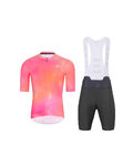 HOLOKOLO Cycling short sleeve jersey and shorts - COSMA - anthracite/orange/pink