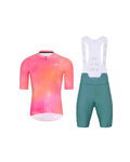 HOLOKOLO Cycling short sleeve jersey and shorts - COSMA - blue/orange/pink
