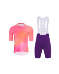 HOLOKOLO Cycling short sleeve jersey and shorts - COSMA - purple/orange/pink