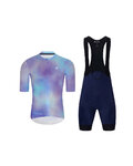 HOLOKOLO Cycling short sleeve jersey and shorts - COSMA - blue/black/light blue/purple