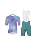 HOLOKOLO Cycling short sleeve jersey and shorts - COSMA - blue/light blue/purple