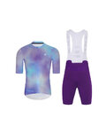 HOLOKOLO Cycling short sleeve jersey and shorts - COSMA - purple/light blue