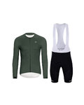 HOLOKOLO Cycling long sleeve jersey and bibtights - ELEVATE - black/green