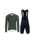 HOLOKOLO Cycling long sleeve jersey and bibtights - ELEVATE - black/green
