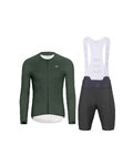 HOLOKOLO Cycling long sleeve jersey and bibtights - ELEVATE - anthracite/green