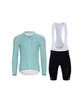 HOLOKOLO Cycling long sleeve jersey and bibtights - ELEVATE - black/light blue