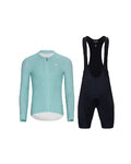 HOLOKOLO Cycling long sleeve jersey and bibtights - ELEVATE - black/light blue