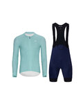 HOLOKOLO Cycling long sleeve jersey and bibtights - ELEVATE - blue/black/light blue