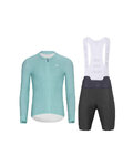 HOLOKOLO Cycling long sleeve jersey and bibtights - ELEVATE - anthracite/light blue