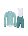 HOLOKOLO Cycling long sleeve jersey and bibtights - ELEVATE - blue/light blue