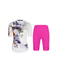 RIVANELLE Cycling short sleeve jersey and shorts - FLOWERY LADY - cyclamen/white/multicolour
