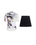RIVANELLE short jersey and skirt - FLOWERY LADY - black/white/multicolour