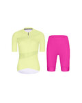 RIVANELLE Cycling short sleeve jersey and shorts - GLAMOR - cyclamen/yellow