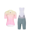 RIVANELLE Cycling short sleeve jersey and shorts - ELEVATE - green/pink/multicolour