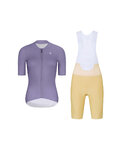 RIVANELLE Cycling short sleeve jersey and shorts - ELEVATE - beige/purple