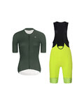RIVANELLE Cycling short sleeve jersey and shorts - ELEVATE - yellow/black/green