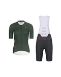 RIVANELLE Cycling short sleeve jersey and shorts - ELEVATE - anthracite/green