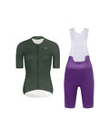 RIVANELLE Cycling short sleeve jersey and shorts - ELEVATE - purple/green