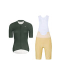 RIVANELLE Cycling short sleeve jersey and shorts - ELEVATE - beige/green