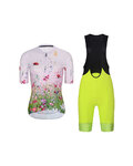 RIVANELLE Cycling short sleeve jersey and shorts - IN BLOOM - yellow/black/pink/multicolour