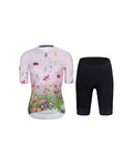 RIVANELLE Cycling short sleeve jersey and shorts - IN BLOOM - black/pink/multicolour