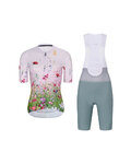 RIVANELLE Cycling short sleeve jersey and shorts - IN BLOOM - green/pink/multicolour