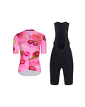 RIVANELLE Cycling short sleeve jersey and shorts - CHERIE - black/pink